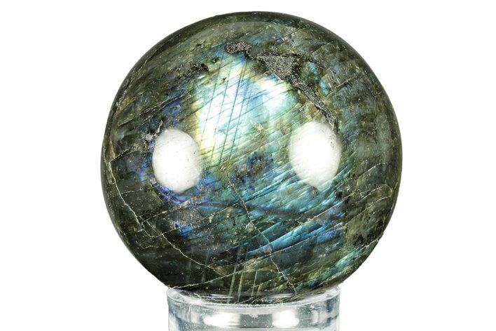 Flashy, Polished Labradorite Sphere - Great Color Play #266227
